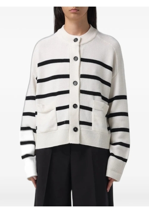 MeimeiJ striped merino-wool cardigan - White