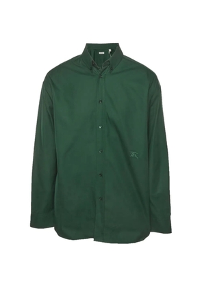Burberry Pre-Owned logo-embroidered button-up shirt - Green