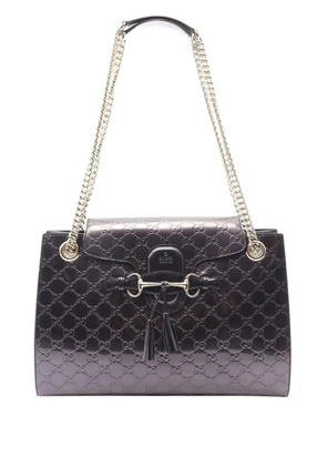 Gucci Pre-Owned 2000-2015 Large Guccissima Patent Emily shoulder bag - Purple