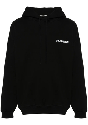 COLE BUXTON logo-print cotton hoodie - Black