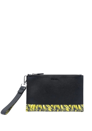 Prada Pre-Owned 2013-2026 Saffiano Banana Print clutch bag - Black