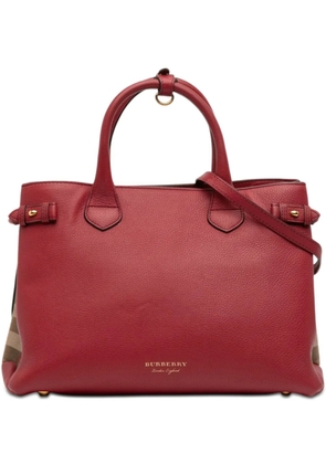 Burberry Pre-Owned 2000-2017 Medium Leather and House Check Banner satchel - Red
