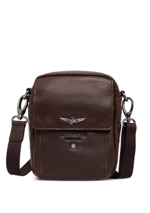 Aeronautica Militare logo-plaque leather belt bag - Brown