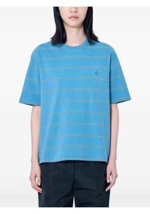 Jil Sander striped logo-embroidered T-shirt - Blue