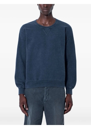 visvim ribbed-trim cotton sweater - Blue