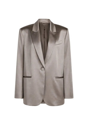 The Sei single-breasted oversized silk blazer - Grey