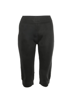 CHANEL Pre-Owned Capri embossed logo jersey trousers - Black
