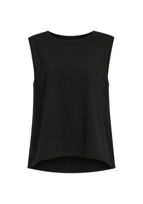 Dusan draped-back silk top - Black