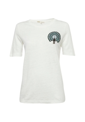 Maje Peacock patch T-shirt - White