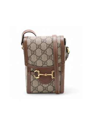 Gucci Pre-Owned 2016-2026 Mini GG Supreme Horsebit 1955 crossbody bag - Neutrals