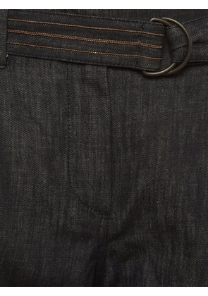 Brunello Cucinelli Vintage straight-fit chambray trousers - Blue