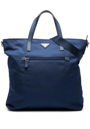 Prada Pre-Owned 2013-2026 Saffiano Trimmed Tessuto satchel - Blue