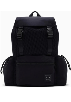 Armani Exchange logo-patch backpack - Blue