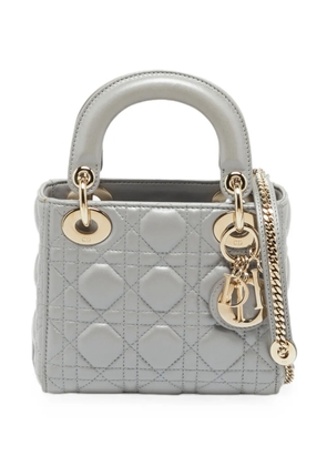 Christian Dior Pre-Owned 2017 mini Lady Dior Cannage tote bag - Grey
