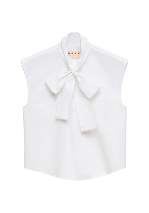 Marni tie-neck sleeveless blouse - White
