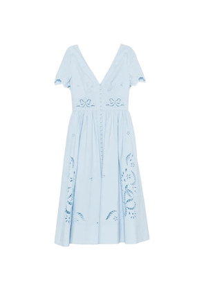 Self-Portrait embroidered midi dress - Blue