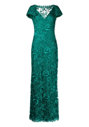 Tadashi Shoji Oran embroidered tulle floor-length gown - Green
