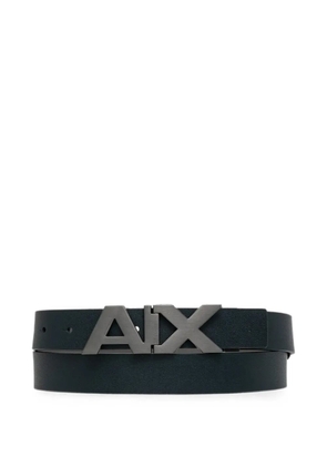 Armani Exchange AX logo-plaque belt - Black