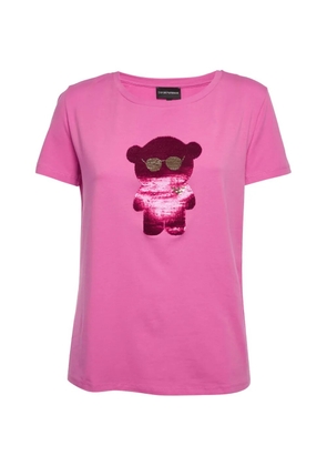 Emporio Armani Pre-Owned Teddy sequin-embellished T-shirt - Pink