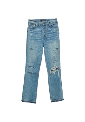 AMIRI ripped rhinestone jeans - Blue