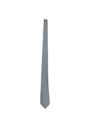 Zegna diagonal-stripe silk tie - Blue