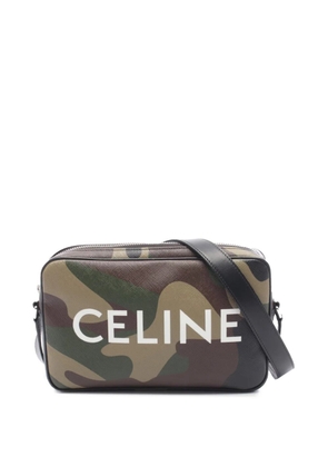 Celine Pre-Owned 2010-2026 Triomphe Coated Canvas Camouflage crossbody bag - Green