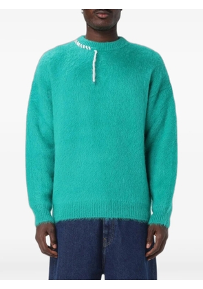 Bonsai contrast-stitch mohair-blend sweater - Green