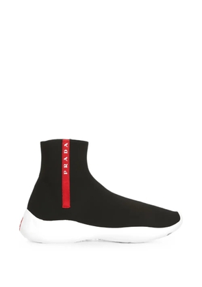 Prada Linea Rossa logo-tape sock sneakers - Black