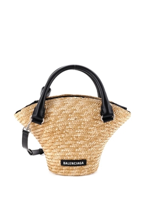 Balenciaga Pre-Owned Basket Woven Raffia Small tote bag - Neutrals