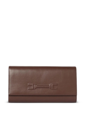 Elisabetta Franchi leather clutch bag - Brown