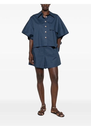 MOUTAKI panel-detail shirt - Blue