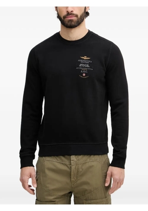 Aeronautica Militare embroidered logo-patch sweater - Black