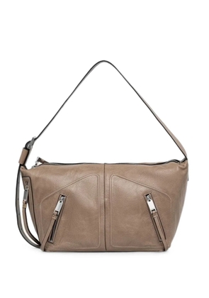 AllSaints Jean zip-detail shoulder bag - Brown