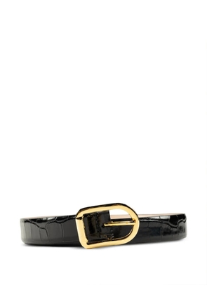 Déhanche Mija croc-effect leather belt - Black