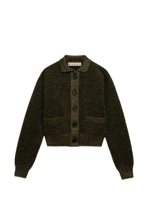 Marni black wool cardigan with lurex detailing