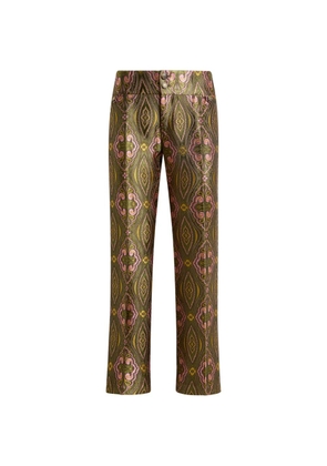 ETRO jacquard trousers with floral medallion motif - Green