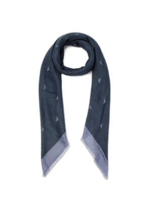Emporio Armani Eagle jacquard scarf - Blue