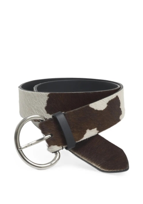 Marni white and brown cow-pony hair belt