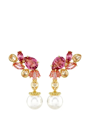 Swarovski drop-pearl crystal-embellished earrings - Pink