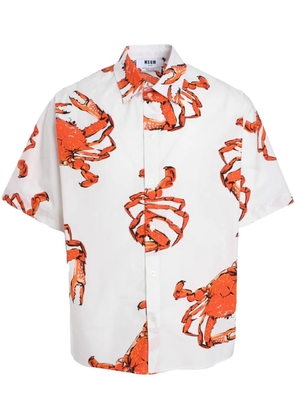 MSGM crab motif shirt - White