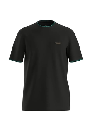 BOSS logo-plaque tipped T-shirt - Black
