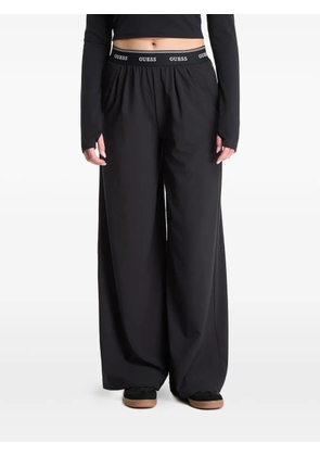GUESS USA Selene logo-waistband wide-leg trousers - Black