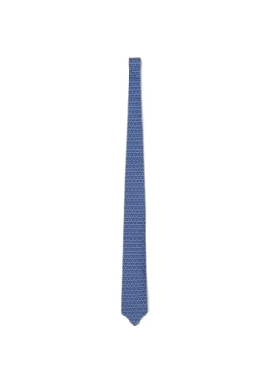 Ferragamo hockey-print silk tie - Blue