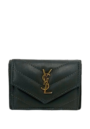 Saint Laurent Pre-Owned 2013-2026 Grain de Poudre Monogram Trifold Wallet small wallets - Grey