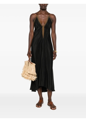 Volantis V-neck midi dress - Black