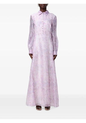Alberta Ferretti floral-print silk shirt maxi dress - Pink