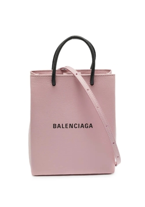 Balenciaga Pre-Owned logo-print leather tote bag - Pink