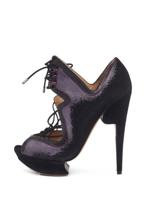 Nicholas Kirkwood peep-toe lace-up pumps - Black