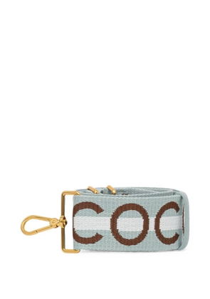 Coccinelle logo-jacquard shoulder strap - Blue