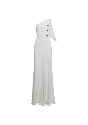 Louis Vuitton Pre-Owned one-shoulder crepe maxi dress - White